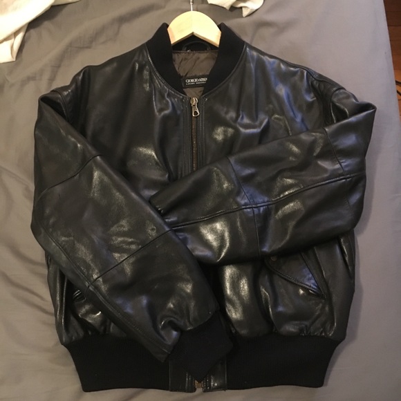 vintage armani leather jacket